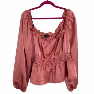 Eloquii Women's Mauve Long Sleeve Ruffle Blouse Top Size 18